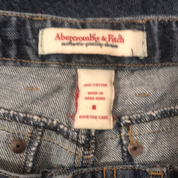 Jr Abercrombie & Fitch Mom High Waist Leg Flare Jeans Denim Button Fly Size: 5JR - Picture 5 of 7